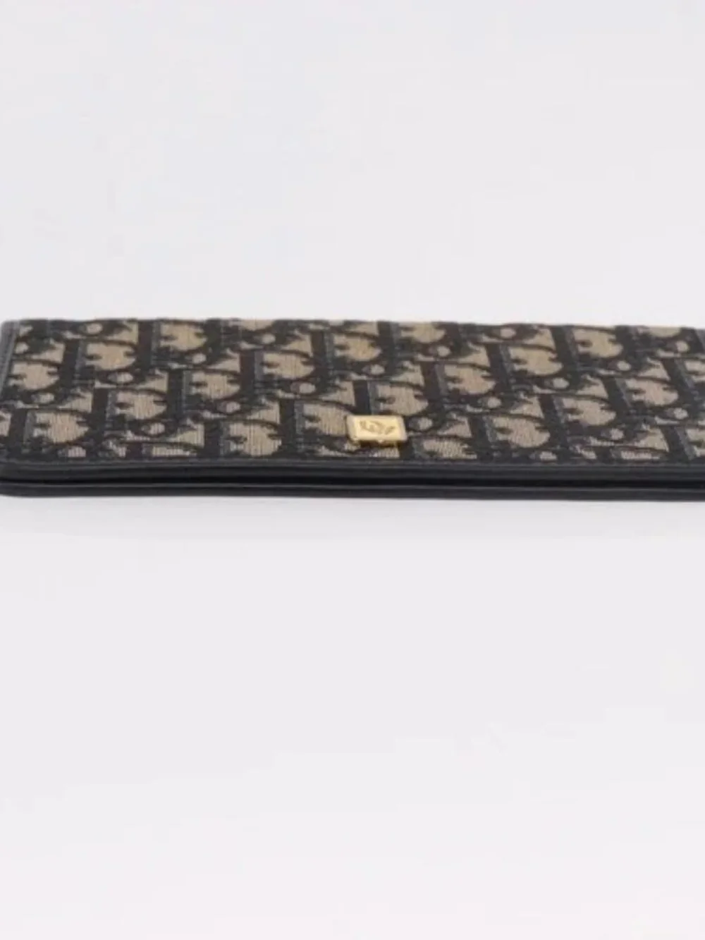 Christian Dior Trotter Canvas Passport Case Navy Auth 189387A